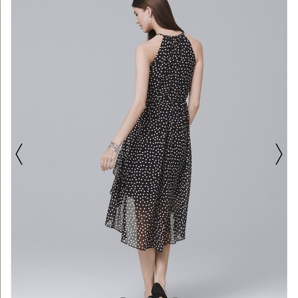 White House Black Market Polka Dot High Low Dress - Picture 2 of 7